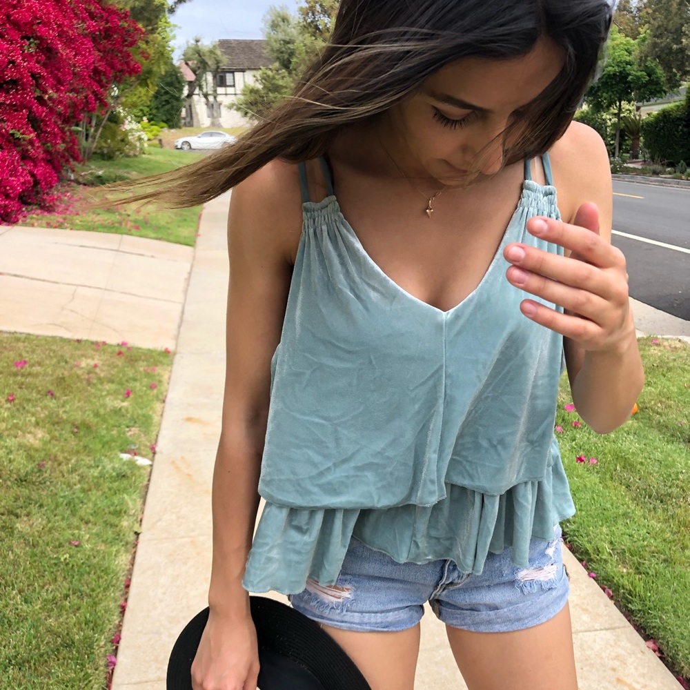 Velour Teal Top - Picture 5 of 5